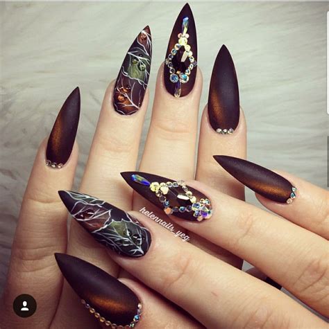 fall stiletto nail designs